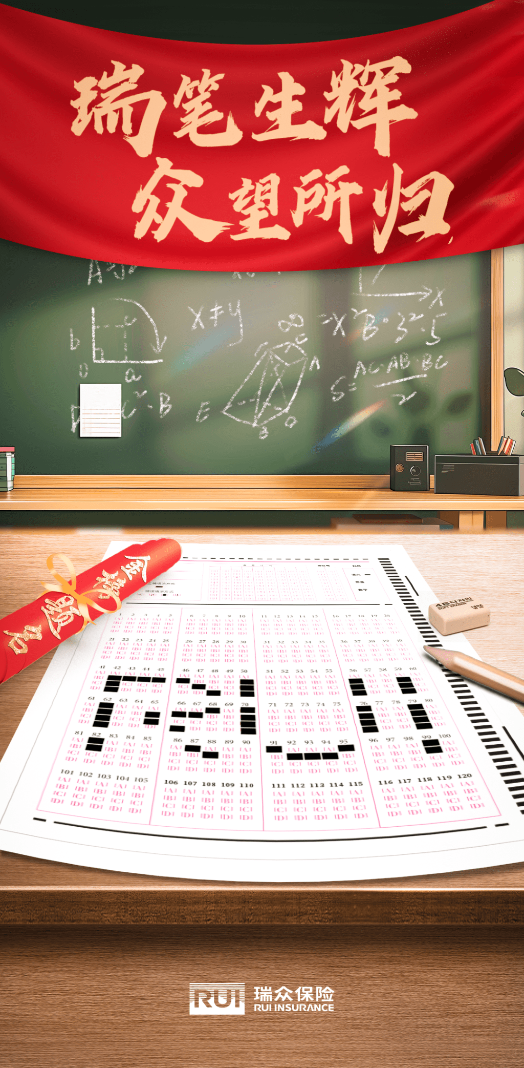 瑞众保险高考海报